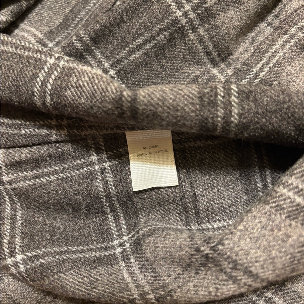 Pendleton Brown and Gray Plaid Wool Shirt Jacket - size S - Picture 11 of 12